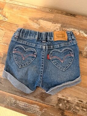 Levi's Girls' Rolled Cuff Denim Shorts - Blue